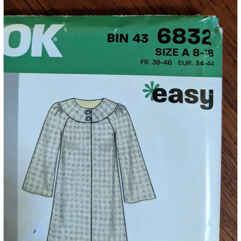 UNCUT New Look Pattern 6832  Size 8-18 Jacket Coat